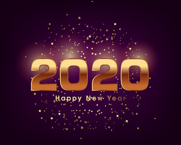 Happy new year 2020 greeting card