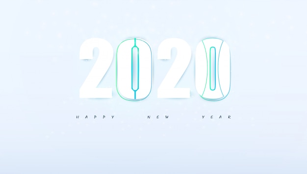 Happy New Year 2020 hi tech modern abstract