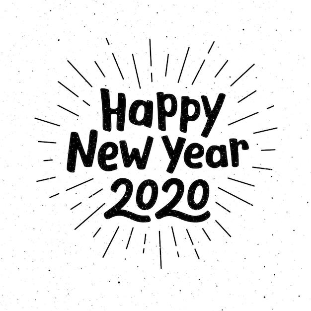 Happy New Year 2020 lettering