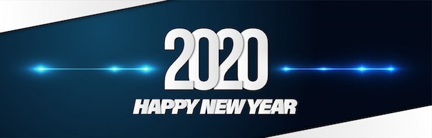 Happy New Year 2020 Poster Banner background for Advertising. 