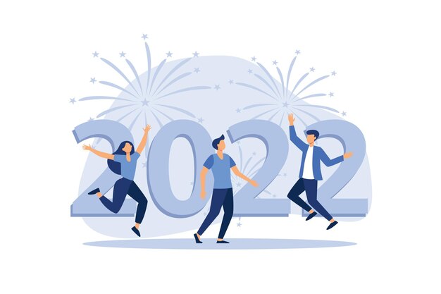 Vector happy new year 2022 achievement success vector flat modern design illustration