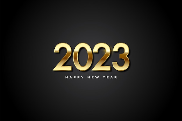 Happy new year 2022 background. Elegant gold text with light