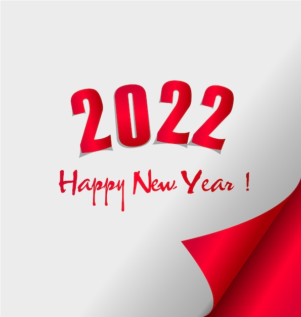 Happy new year 2022 background. Golden shiny numbers with confetti and ribbons on black background. Holiday greeting card design.