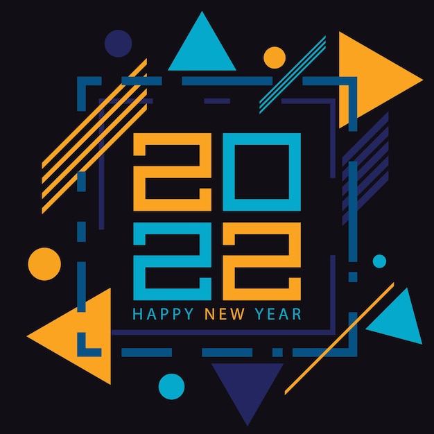 Happy New Year 2022 banner. Abstract vector background