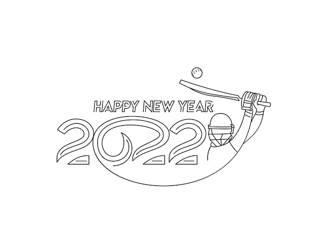 Happy new year 2022 - Cricket champions league background.