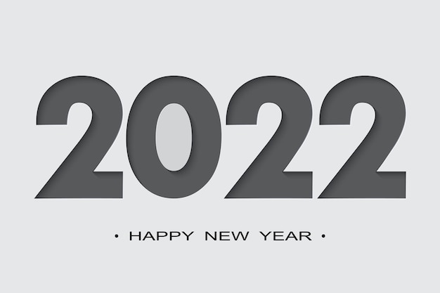 Happy new year 2022 cut paper background. Vector design