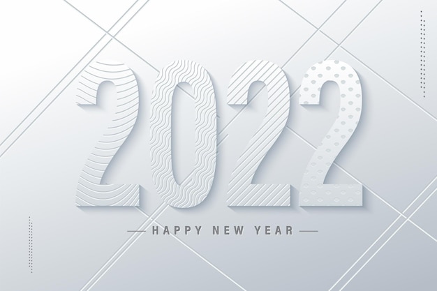 Happy new year 2022 elegant card in paper style for your seasonal holidays banners