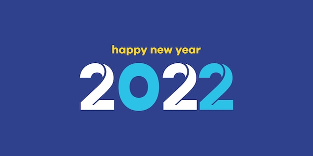 Happy new year 2022 free vector greeting card logo design