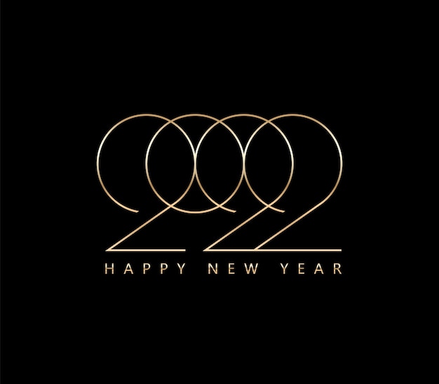 happy new year 2022 gold text