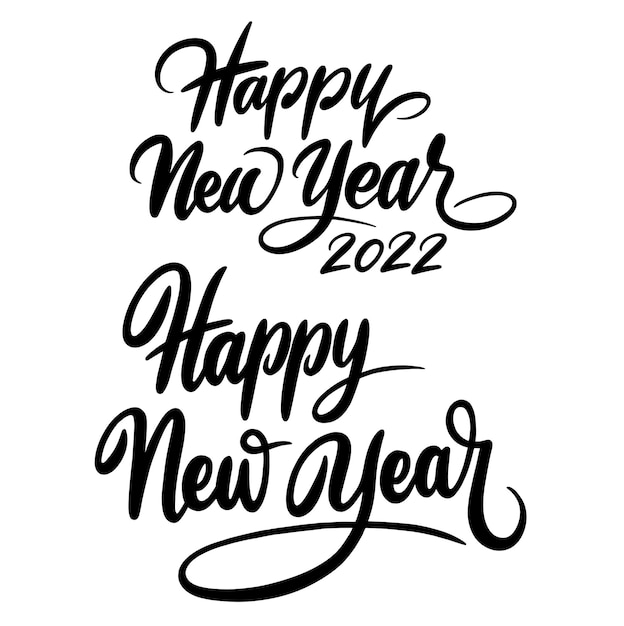 Happy new year 2022 handwriting calligraphy