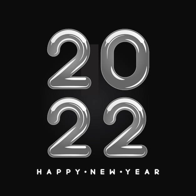 Happy new year 2022 lettering calligraphy illustration