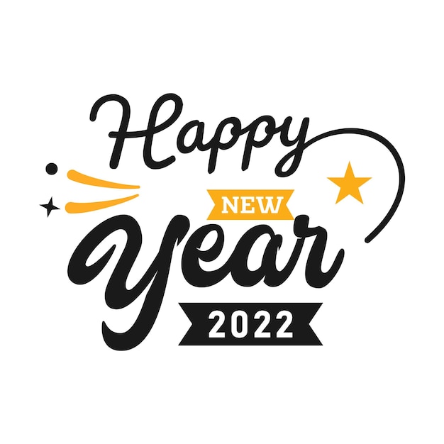 Happy New Year 2022 Lettering