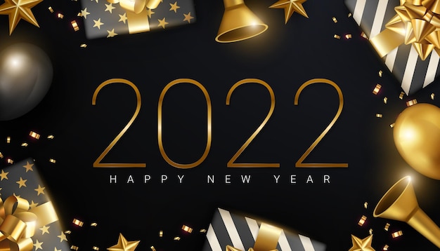 Happy new year 2022 modern background design illustration