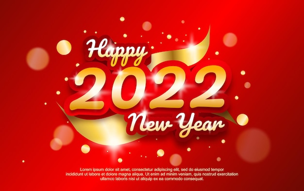 Happy New Year 2022 red theme background