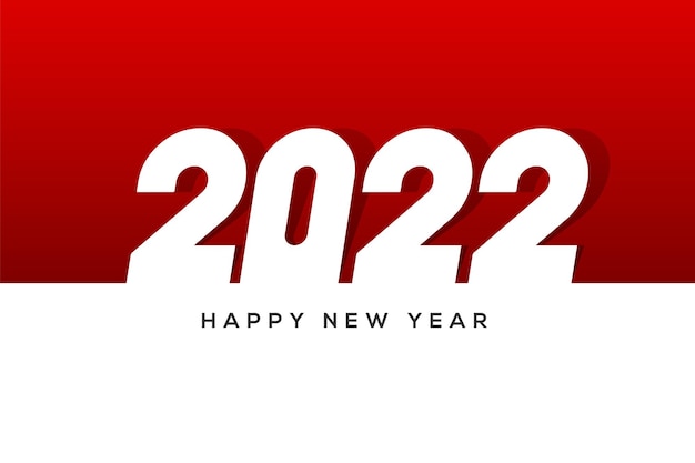 Happy New Year 2022 text typography design patter in red color, vector illustration