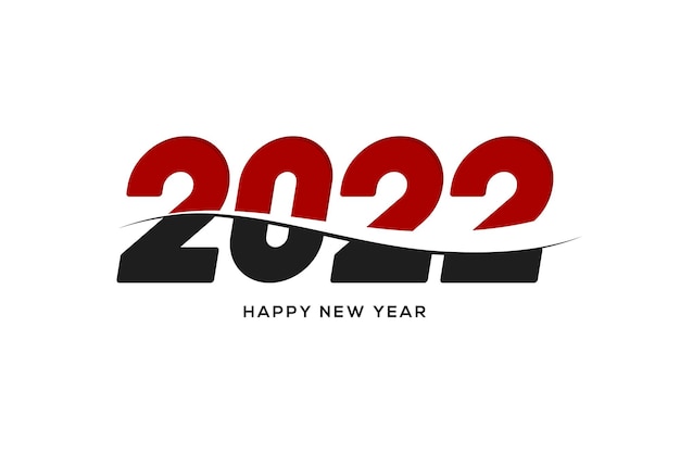 Happy New Year 2022 text typography design patter in red color, vector illustration