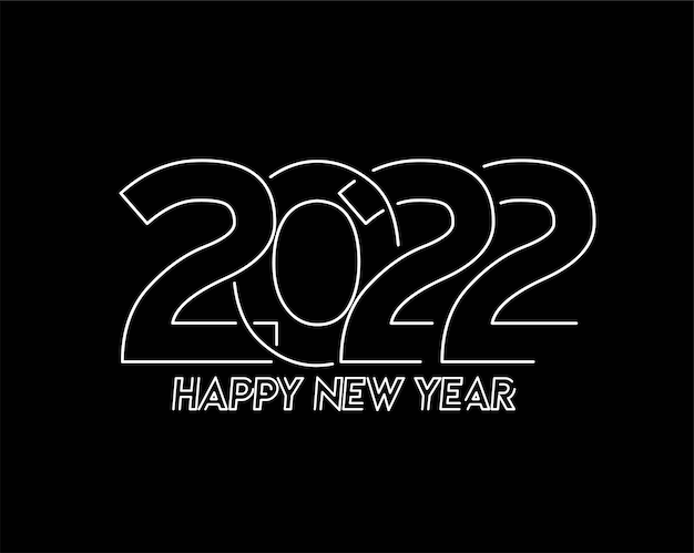 Happy New Year 2022 Text Typography Design Patter, Vector illustration.