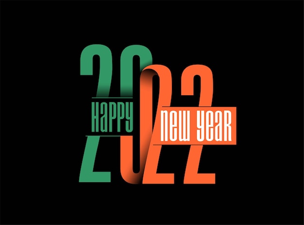 Happy New Year 2022 Text Typography Design Patter, Vector illustration.