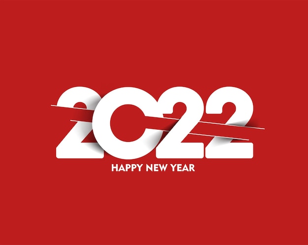 Happy New Year 2022 Text Typography Design Patter, Vector illustration.