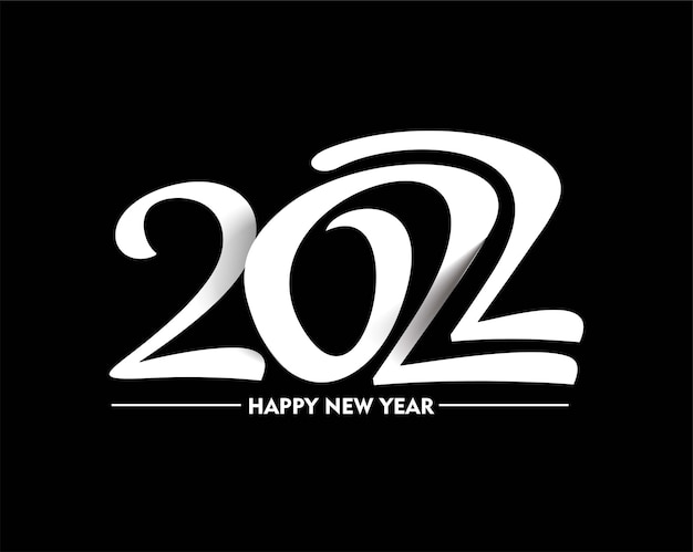 Happy New Year 2022 Text Typography Design Patter, Vector illustration.