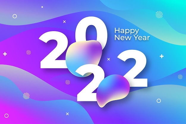 Happy New Year 2022 Vibrant Gradients abstract background