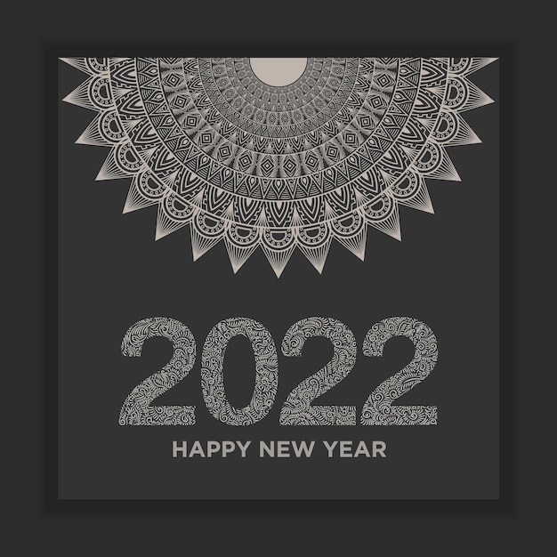 Happy new year 2022 white numbers with pattern