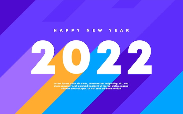 Happy New Year 2022 winter holiday greeting card template Party poster Social web banner design