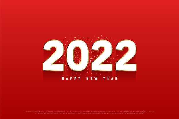 Happy new year 2022 with dark shadow illustration