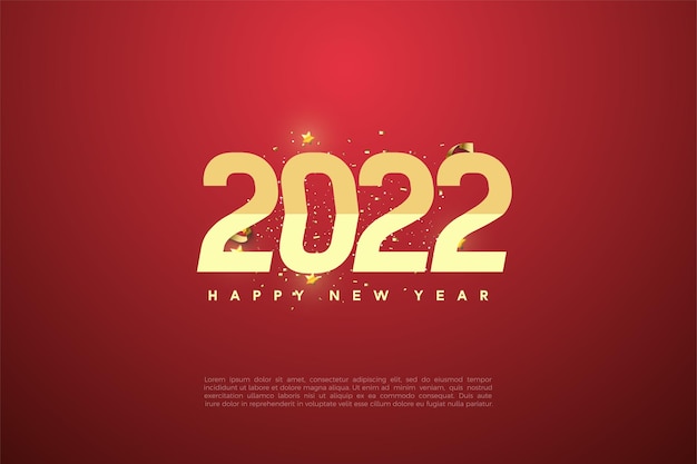 Happy new year 2022 with graded numbers