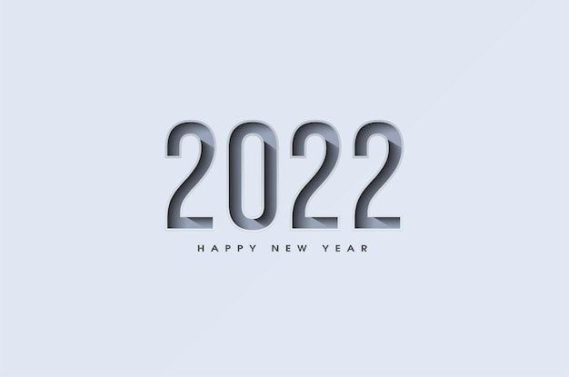 Happy new year 2022 with an inward slicing number illustration