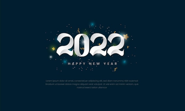 Happy new year 2022 with numbers white style Premium Vector