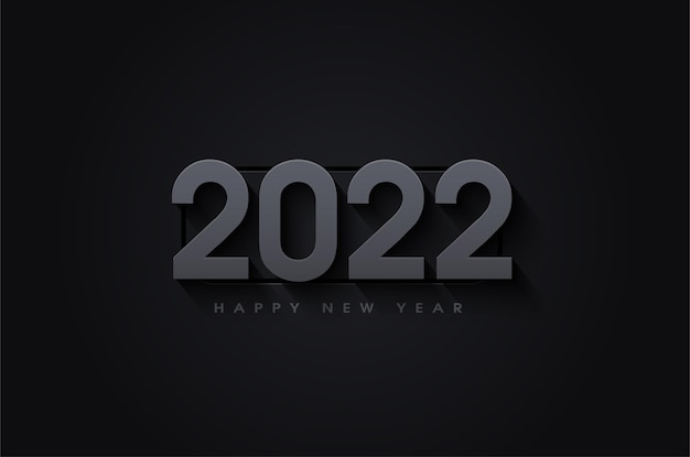 Happy new year 2022 with shaded and embossed 3d numbers