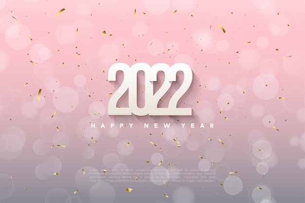 Happy new year 2022 with shaded numbers