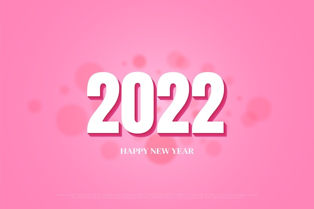 Happy new year 2022 with transparent bubble background