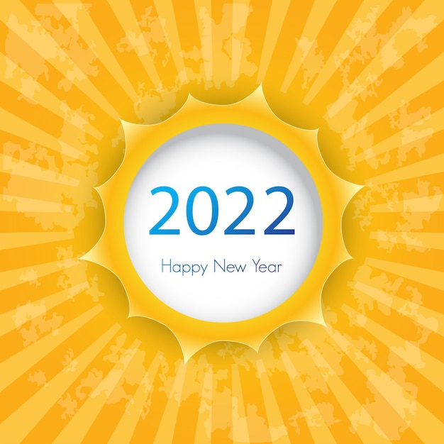 Happy new year 2022 with white circle for text. The art of paper cut. Vector illustration.