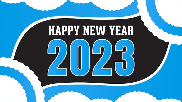 Happy New Year 2023, 2023 typography, 2023 background, happy new year background, blue background