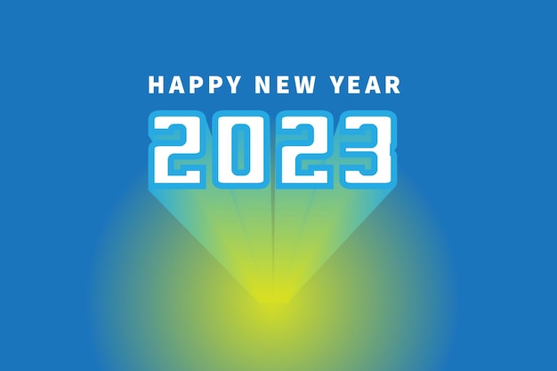 Happy New Year 2023 3D Gradient Vector