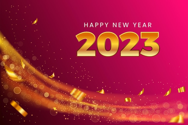 Happy new year 2023 abstract golden melting background