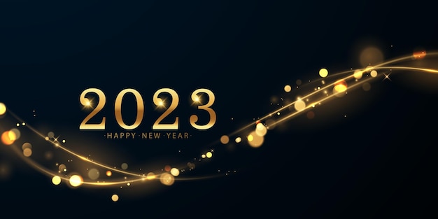 Happy new year 2023 background design with elegant vector illustration