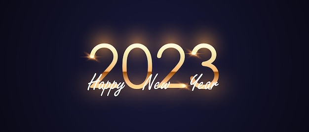 Happy new year 2023 background design with luxury golden font vector illustration