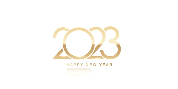 Happy new year 2023 background design with luxury golden font vector illustration