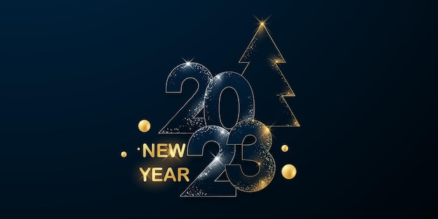 Happy new year 2023 background design with luxury vector illustration