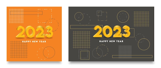 Happy new year 2023 background Modern trendy design with minimalist and clean style concept