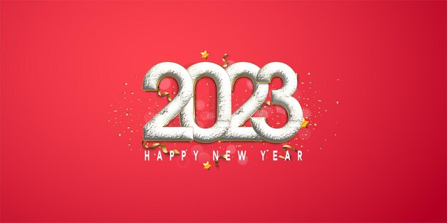 happy new year 2023 background with 3D number illustration.