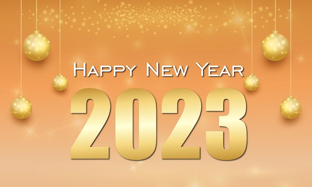 happy new year 2023 background with gold decoration