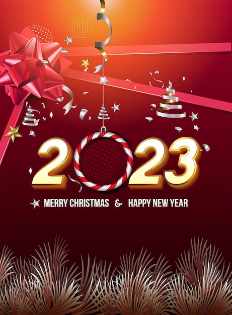 Happy new year 2023 banner poster calendar social media