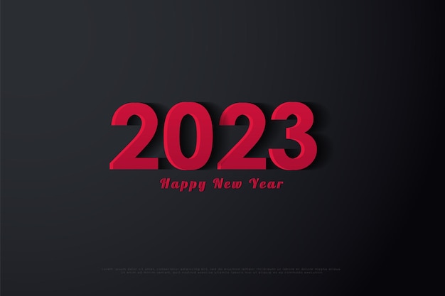 happy new year 2023 on black background with light effect