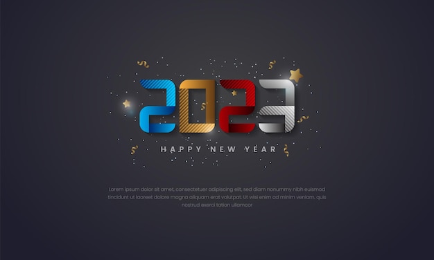 Happy new year 2023 colorful gradient design