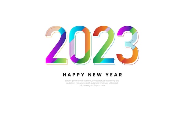 Happy new year 2023 colorful gradient style