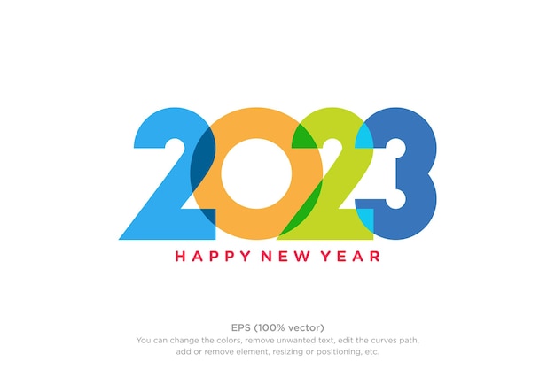 Happy new year 2023 colorful vector illustration design